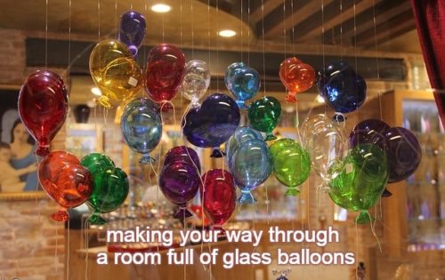 6-8 making your way through a room full of glass balloons